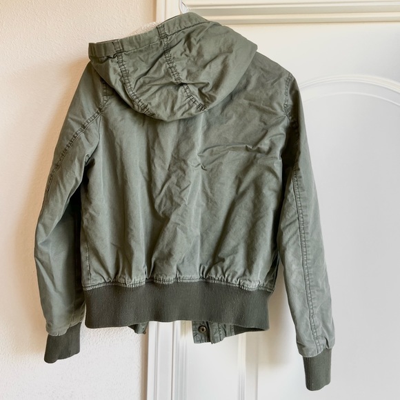 ARMY GREEN THICK BOMBER JACKET - Picture 4 of 4